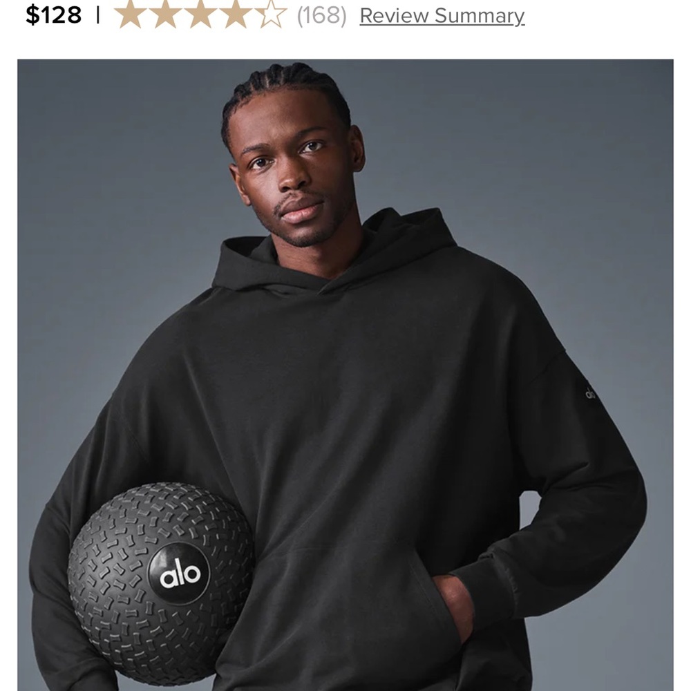 ALO Yoga Men's Charcoal Hoodie